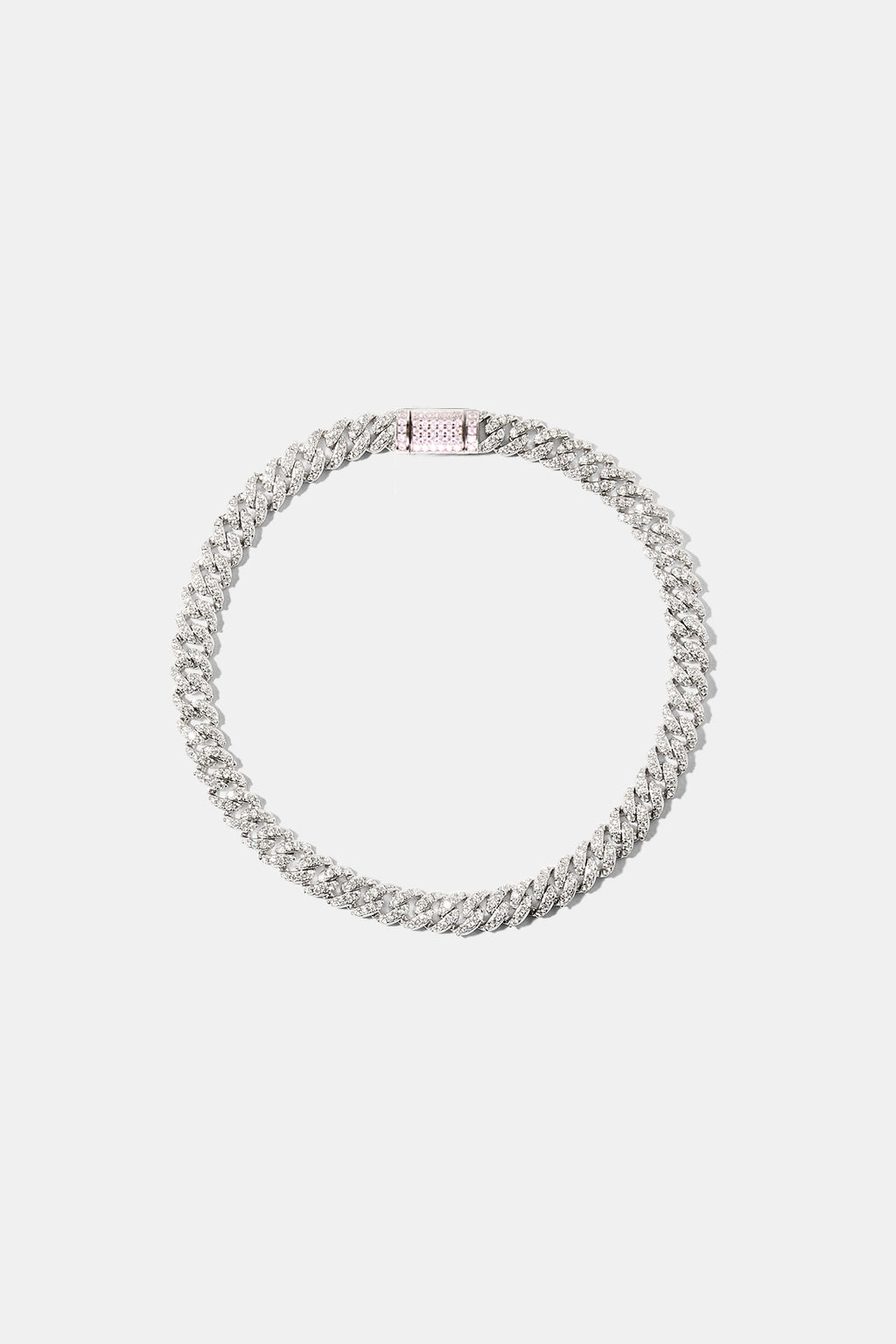 PULSO CUBANO CON DIAMANTES ZIRCONIA 4CT