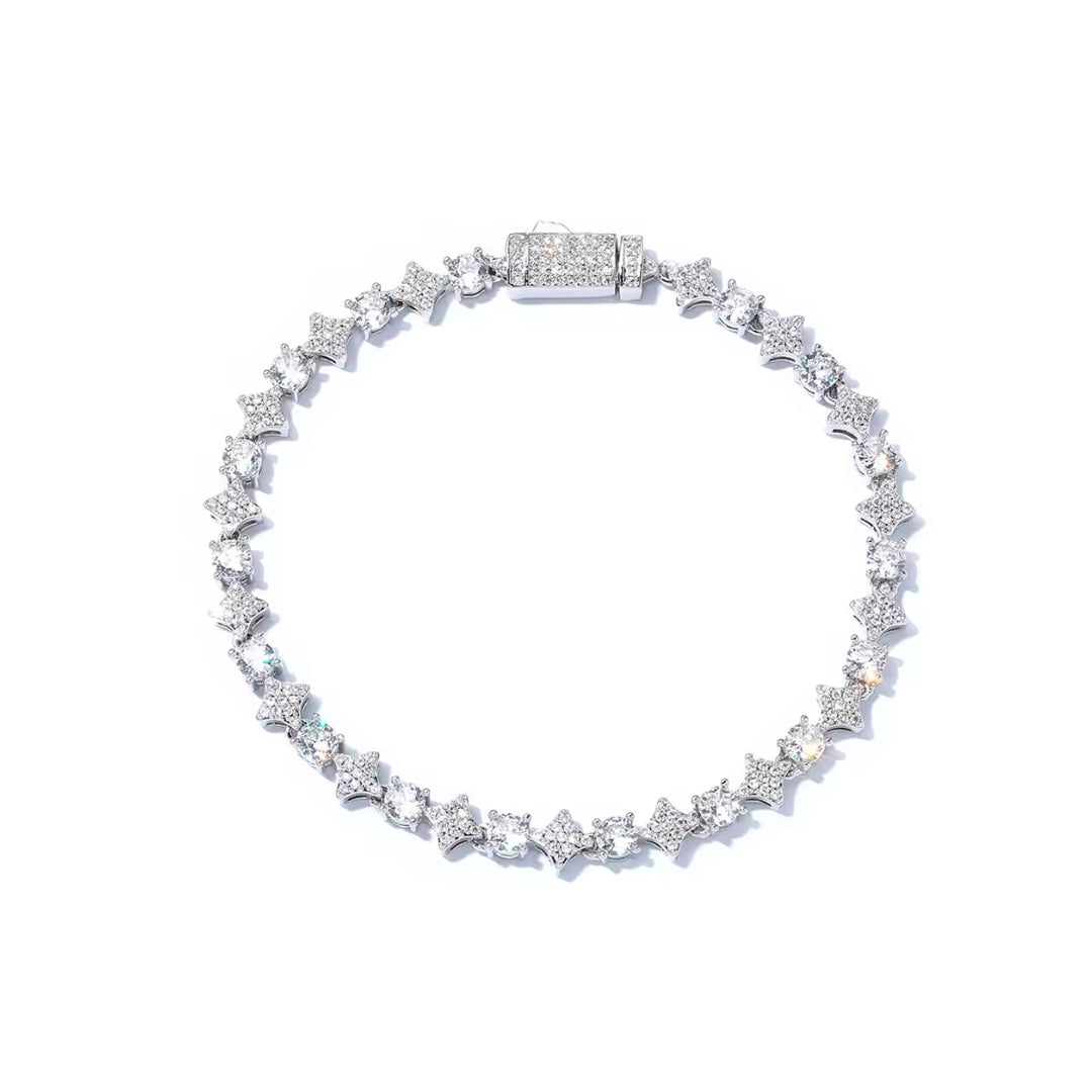 BRAZALETE HALO TENNIS CON DIAMANTES LAB GROWN 4CT