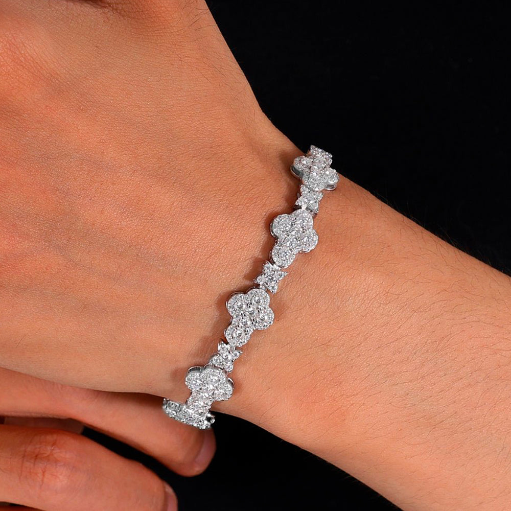 BRAZALETE CROSS STARS CON DIAMANTES LAB GROWN 6 CT